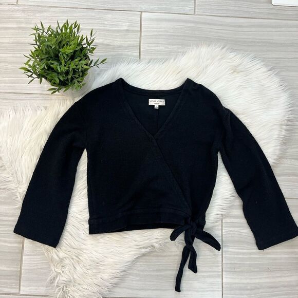 Madewell Texture & Thread Black Long Sleeve V-Neck - Picture 1 of 8